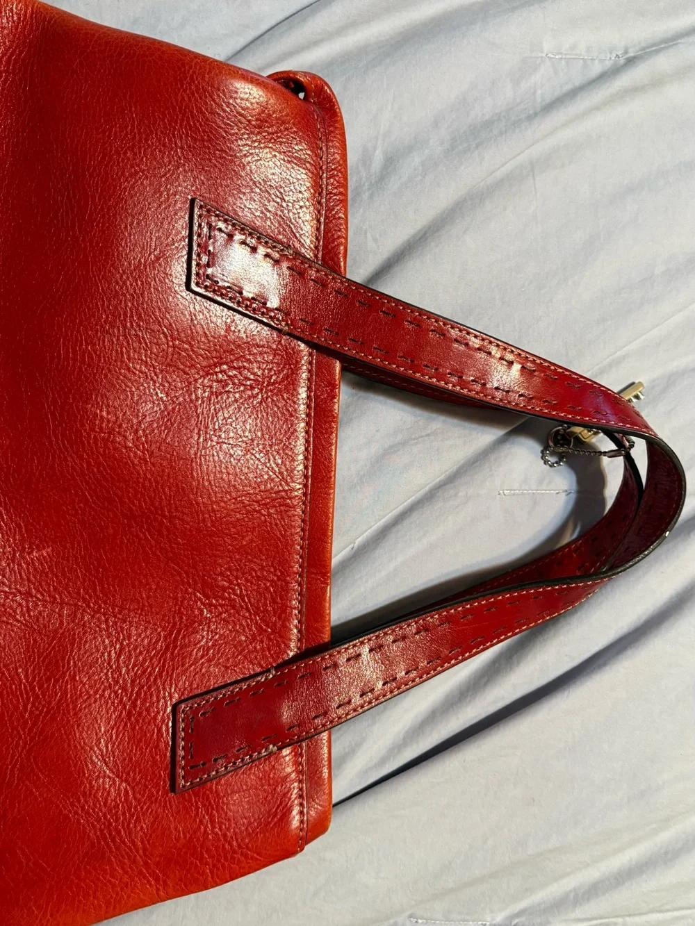 Fossil Deep Red Leather Shoulder Bag
